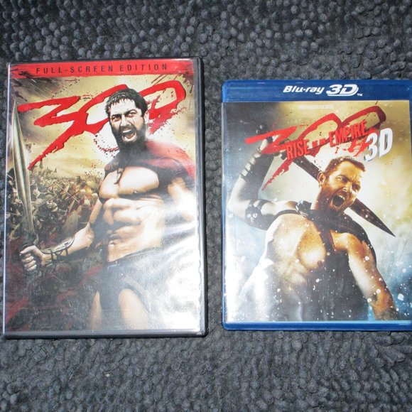 Excellent Used Condition 300 Full Screen DVD & 300 Rise of An Empire Blu Ray 3D - Picture 2 of 8
